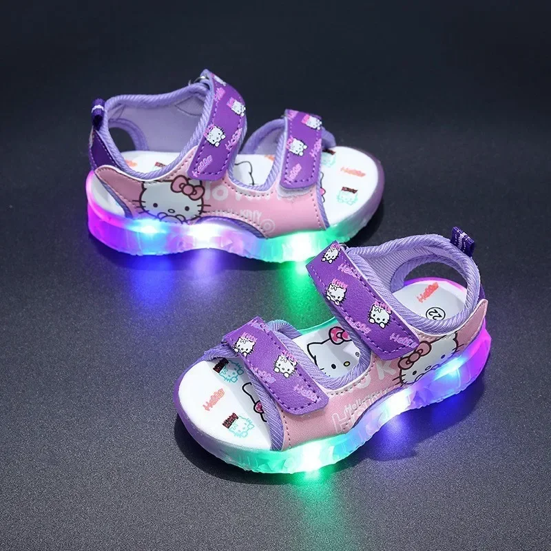 2024 frühling sommer neue sandalen schuhe weiche sohle mädchen kinder baby blinkende kleine mädchen nette prinzessin mode
