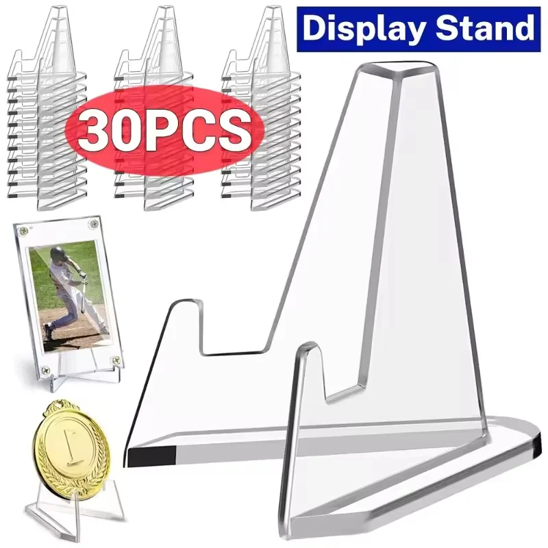 1-30PCS Supporti per espositori per monete in acrilico trasparente Supporto per porta carte collezionabili con cavalletto piccolo per l'organizzatore di carte Kpop Idol