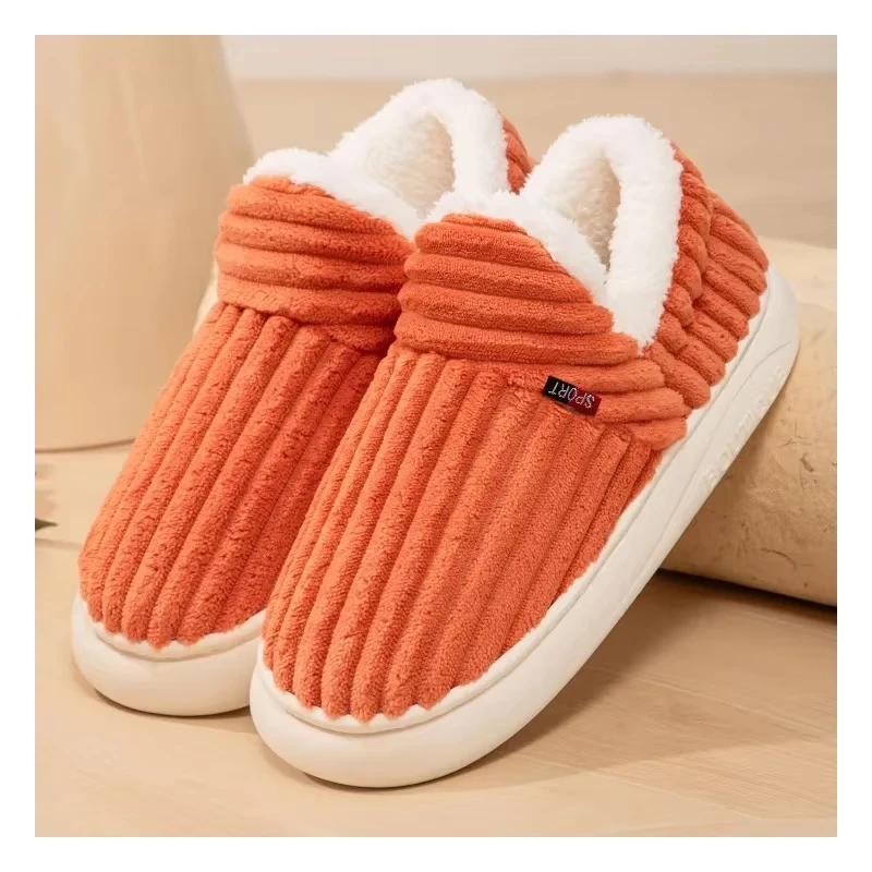Chinelos de inverno de cor térmica super macios deslizamento em sapatos de casa de forma plana aconchegantes e quentes chinelos de chão de pelúcia frete grátis