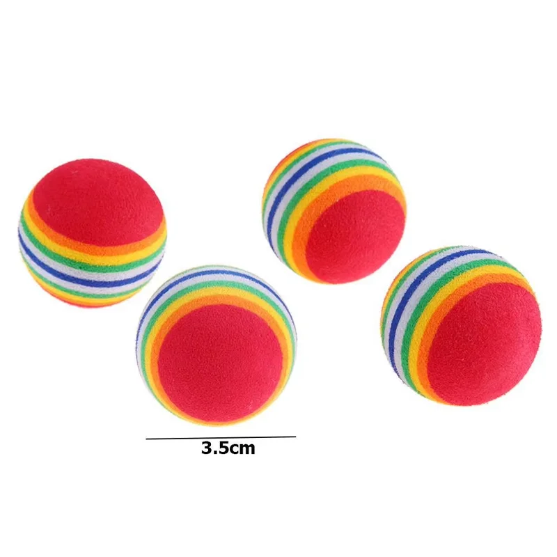 10PCS Rainbow Cat ของเล่น Interactive แมวสุนัขเล่น Chewing Rattle Scratch Ball การฝึกอบรมลูกสัตว์เลี้ยงของเล่นอุปกรณ์