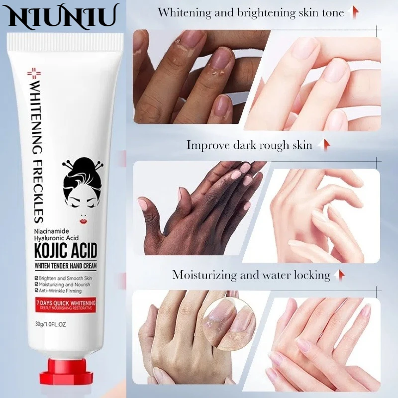 Kojisäure-Creme, verblasst stumpfe Hand, Körper, schnelle, glatte, nährende Lotion, aufhellende, dunkle Haut, aufhellende, feuchtigkeitsspendende Bleichcreme