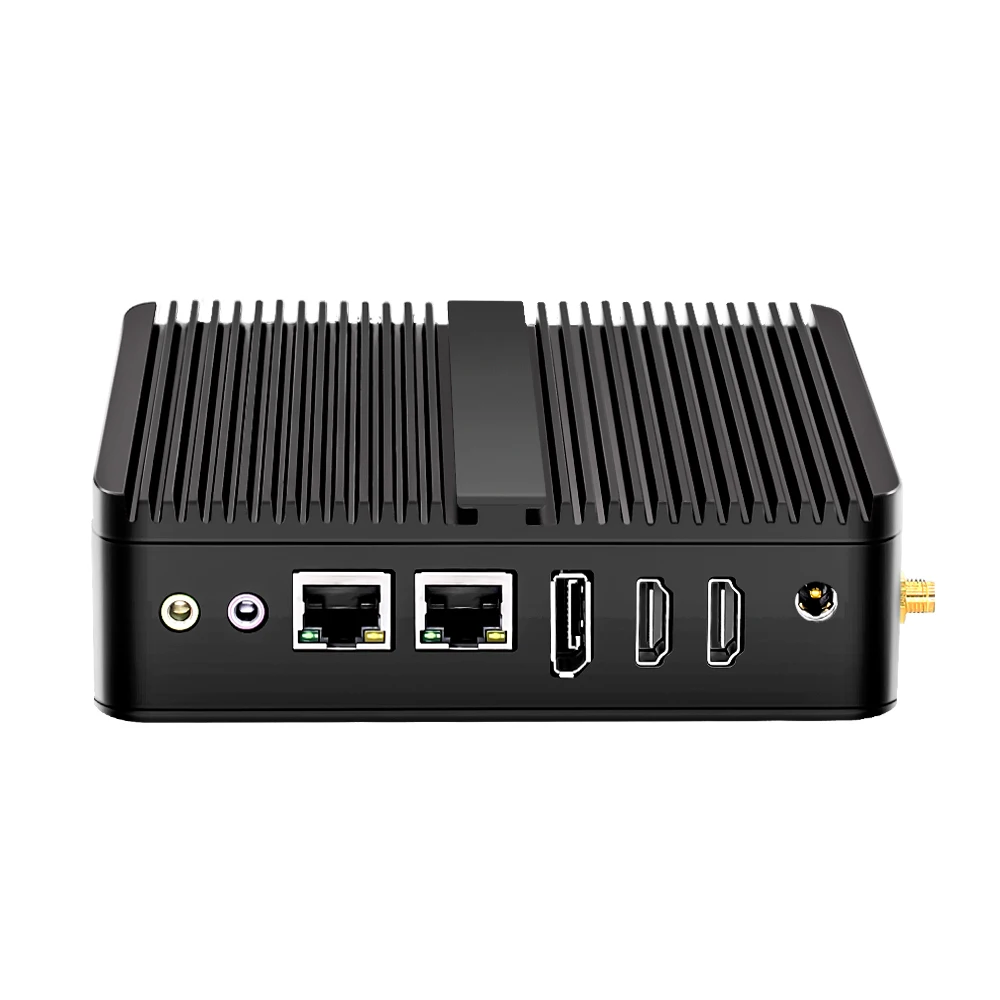 Topton Lüfterloser Mini-Computer der 12. Generation Alder Lake N100 J6413 Quad Core Dual LAN 2*COM NVMe Windows 11 3x4K UHD HTPC Industrie-PC