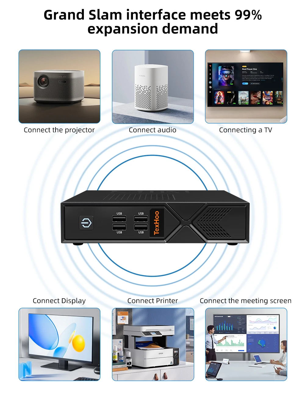 TexHoo Mini PC Computadora para Juegos AMD 6600H 5800H 4600H 5700U  4300U Procesador  Windows 11 Pro DDR4 NVME WIFI6 HDMI VGA