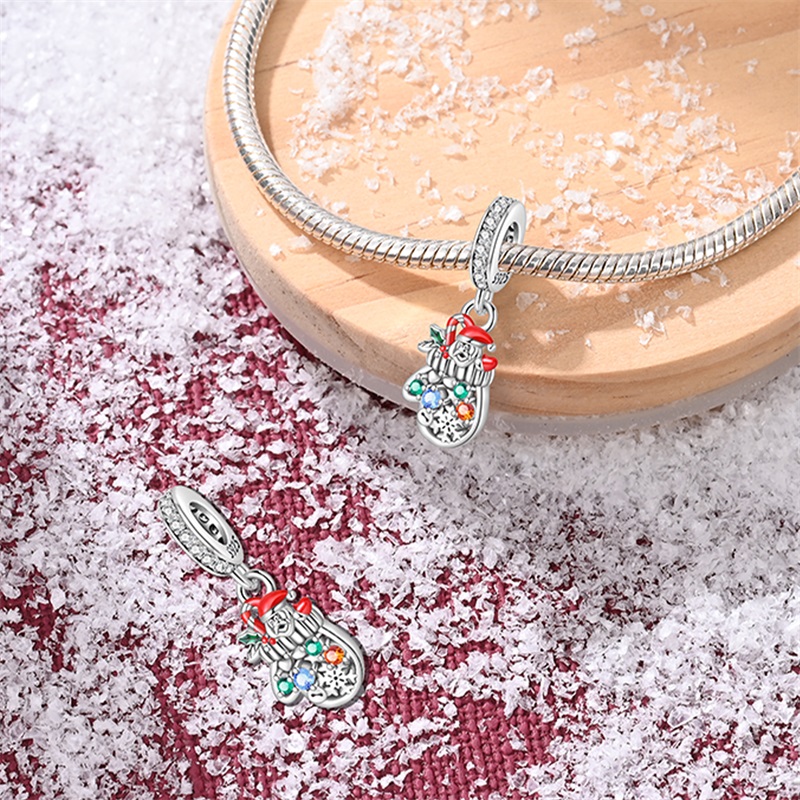 Encantos de natal criativo papai noel árvore de natal meias vermelhas botas 925 contas de prata esterlina diy pulseiras jóias para mulher