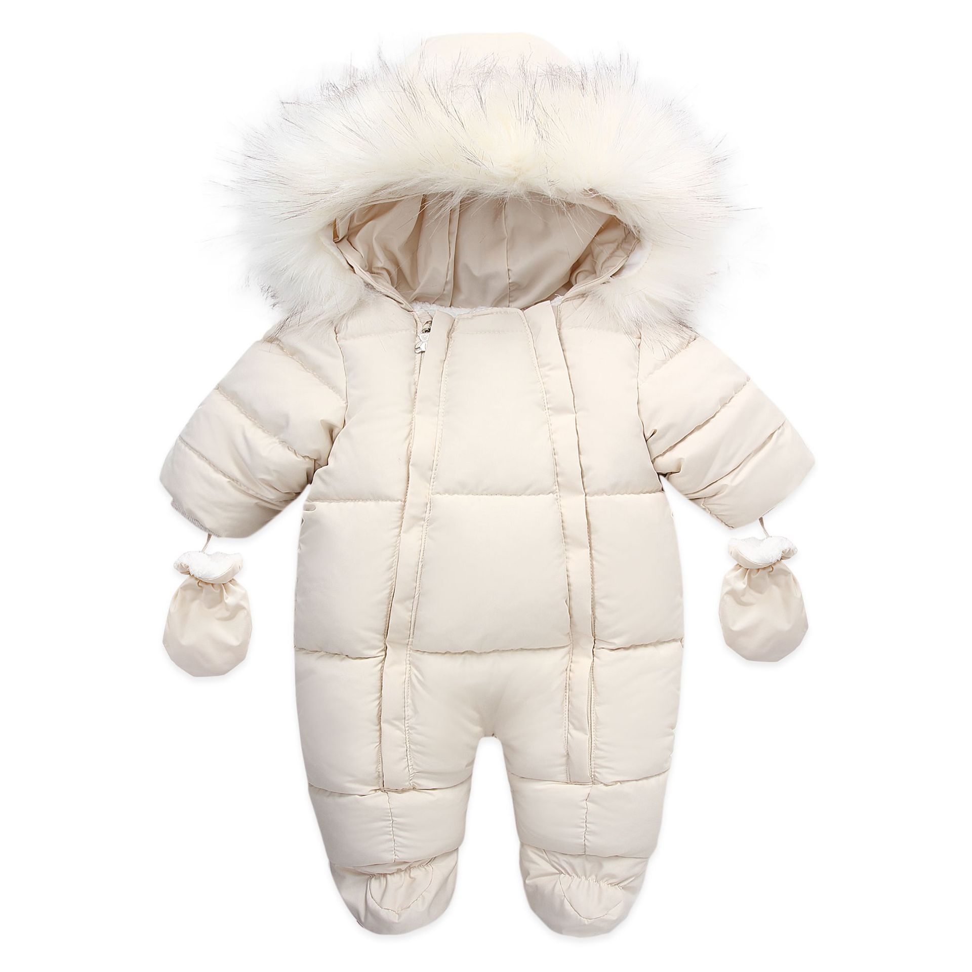 Tuta invernale per bambini Spessa calda infantile con cappuccio all'interno in pile Pagliaccetti Neonato Ragazzo Ragazza Tuta Capispalla Tuta da neve per bambini