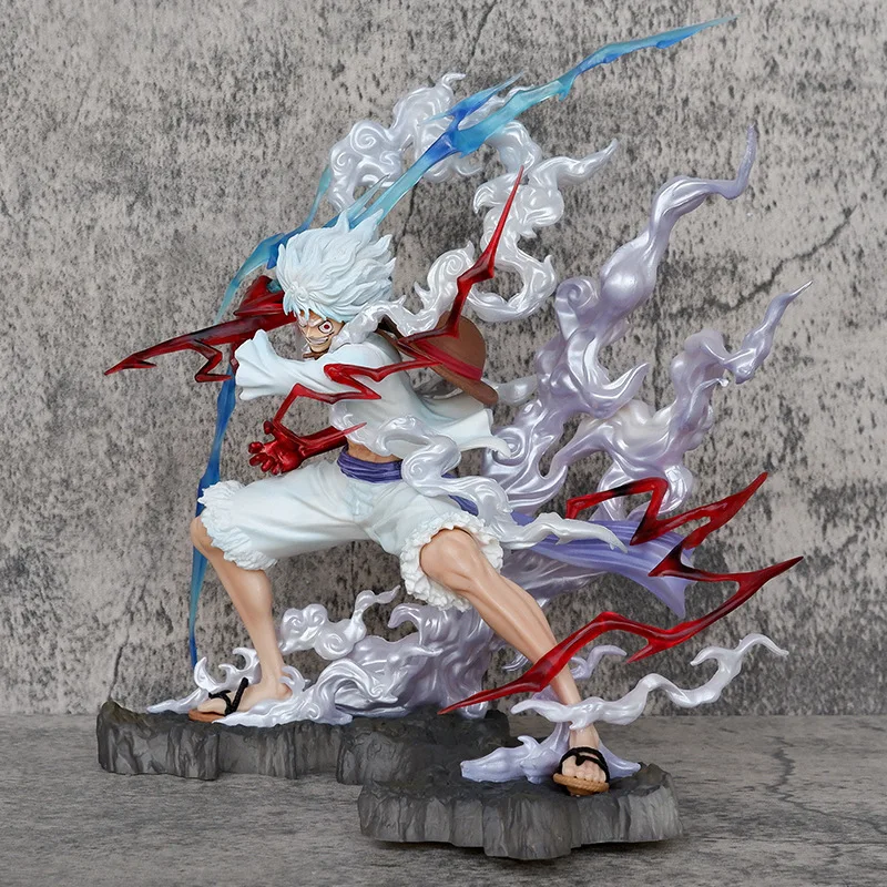 25ซม.One Piece Raidenห้าเกียร์Nica Lightning Luffy Action Figureรูปปั้นตุ๊กตาของเล่นคอลเลกชันตกแต่งของเล่นของขวัญ