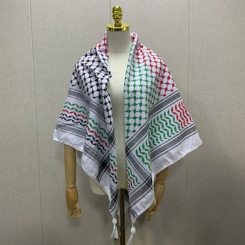 Bufanda árabe Keffiyeh para hombre, turbante árabe, pañuelo militar Shemagh H7EF