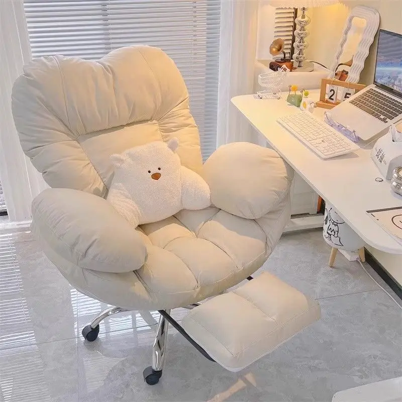 Lazy Silla เกมโซฟาเก้าอี้สํานักงานเก้าอี้ Home Study ห้องนอนเก้าอี้ยกหมุนปรับกว้างเบาะเท้า