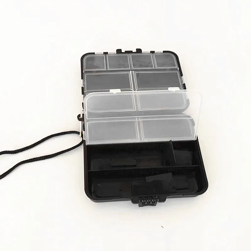 Scatole portaoggetti per esche per attrezzatura da pesca, Organizer portatile con gancio per esche a doppia faccia, Mini scatola da pesca per esche Utility