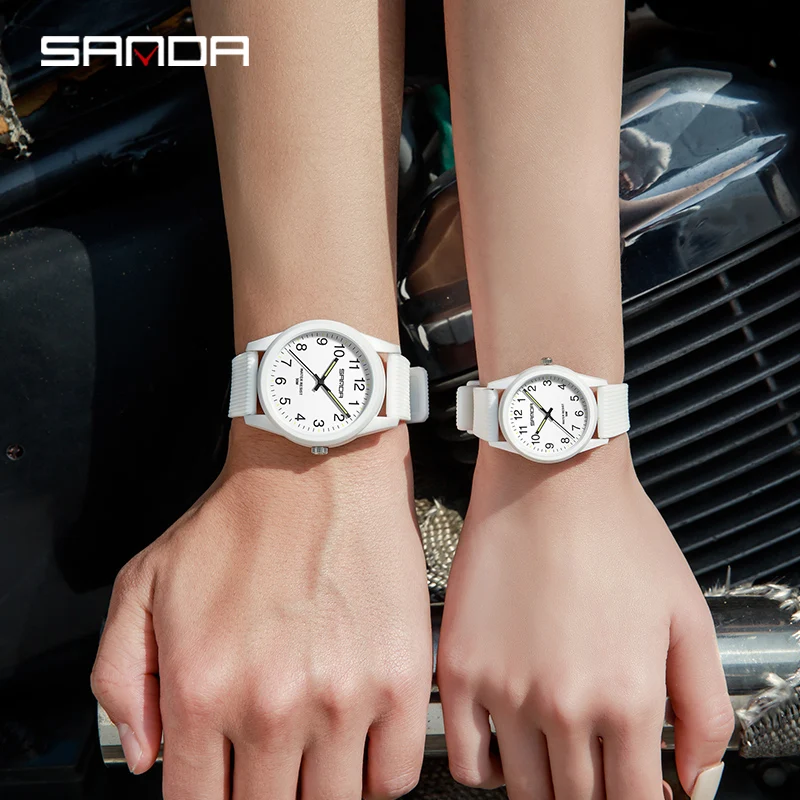 Relojes deportivos de cuarzo simples a la moda, reloj de pulsera de cuarzo con batería Original japonesa, relojes para mujer y hombre, reloj SANDA resistente al agua, nuevo estilo