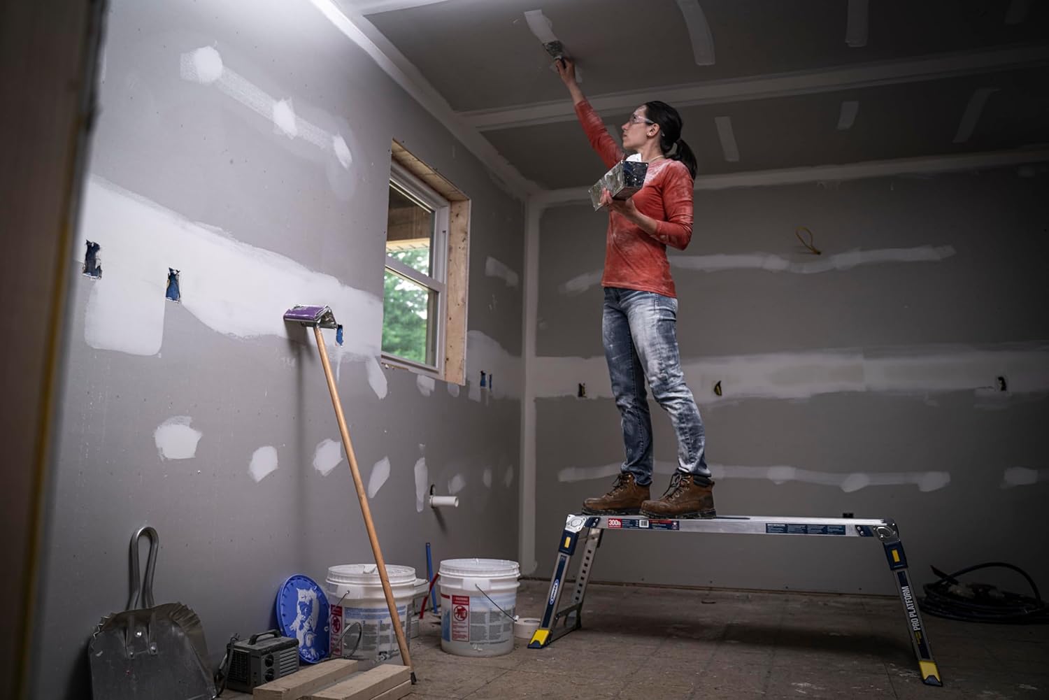 Werner 79023 Verstellbare Profi-Arbeitsbühne, Arbeit und Zugang, Silber, Einheitsgröße