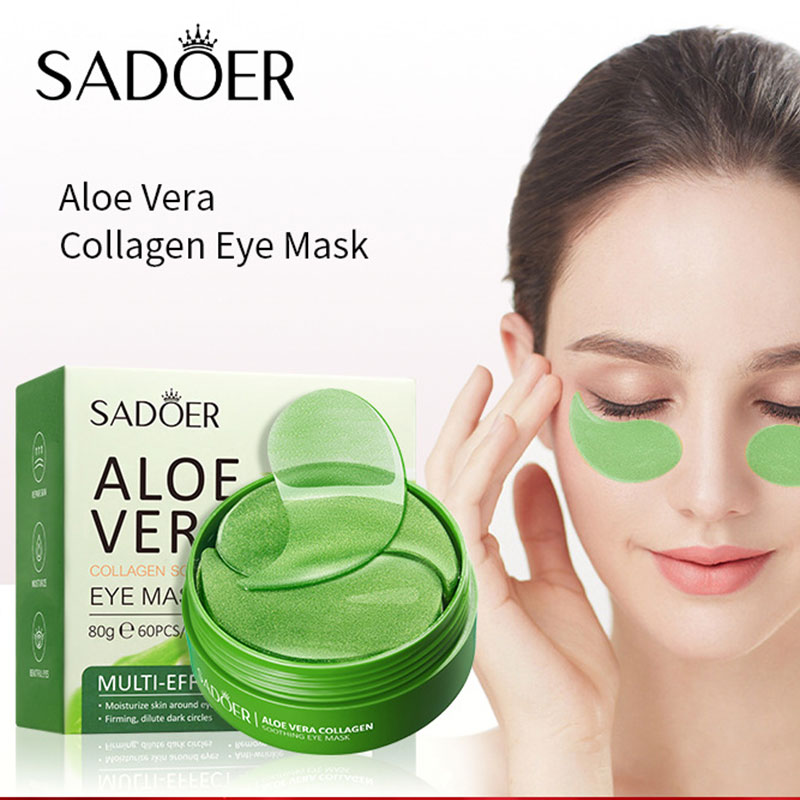 SADOER 60 stks Collageen & Aloë Vera Oogmasker Patches Anti Donkere Kringen Oogzakken Verwijderen Hydraterende en Verstevigende Huidverzorging Behandeling