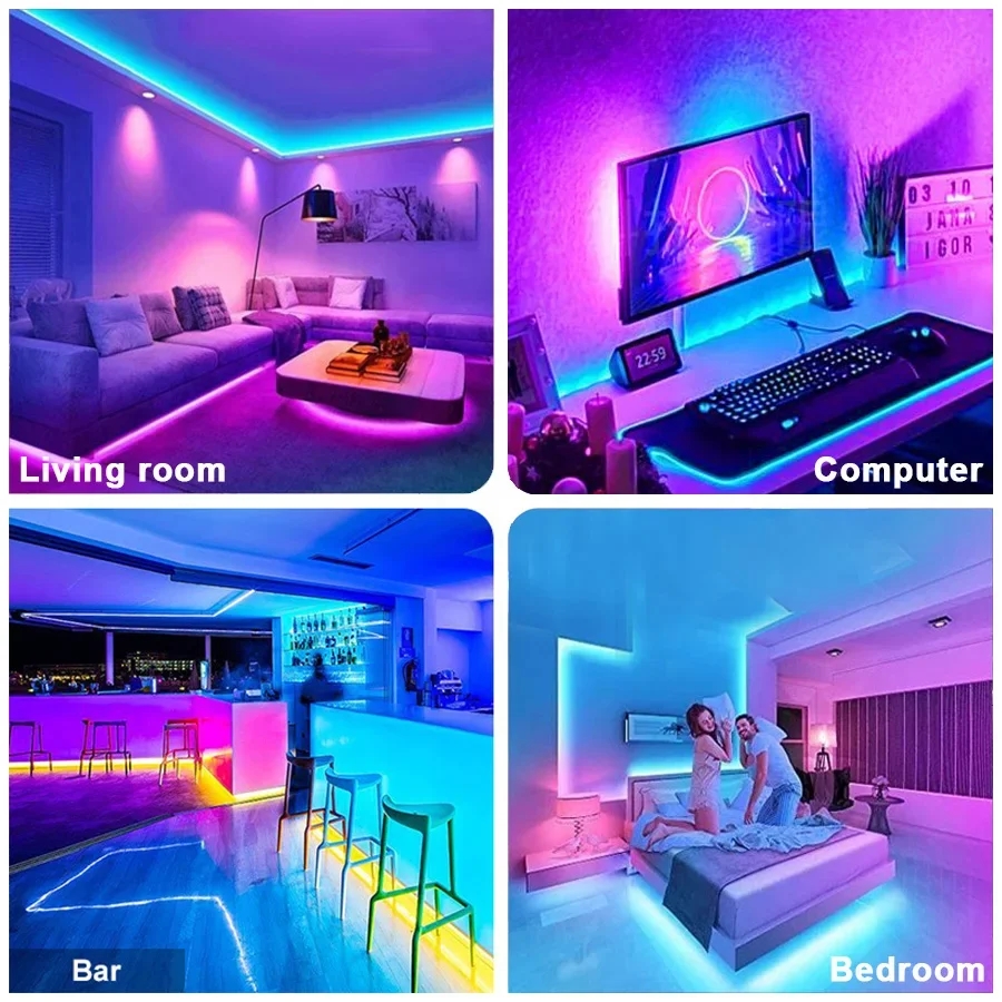 Tira de luces LED USB 1-30M 5V RGB Luces LED Diy cinta de lámpara Flexible cinta Diodo Luces Led para retroiluminación de TV iluminación de decoración de habitación