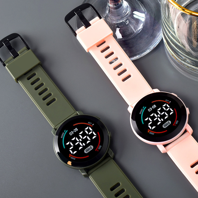 Led digital crianças relógios luminosos à prova dwaterproof água esporte crianças relógio pulseira de silicone relógio de pulso eletrônico para meninos gril reloj niño
