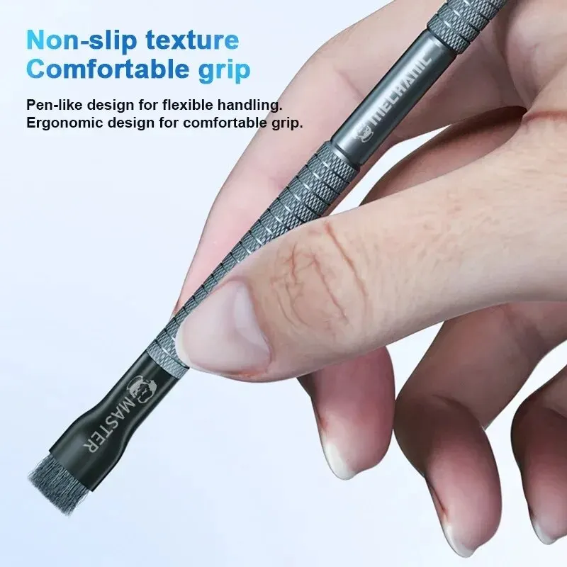 Cepillo mecánico de acero para placa base, Chip, eliminación de pegamento, almohadilla IC, limpieza de PCB, CPU, polvo limpio, PCB, reparación BGA, cepillo de soldadura