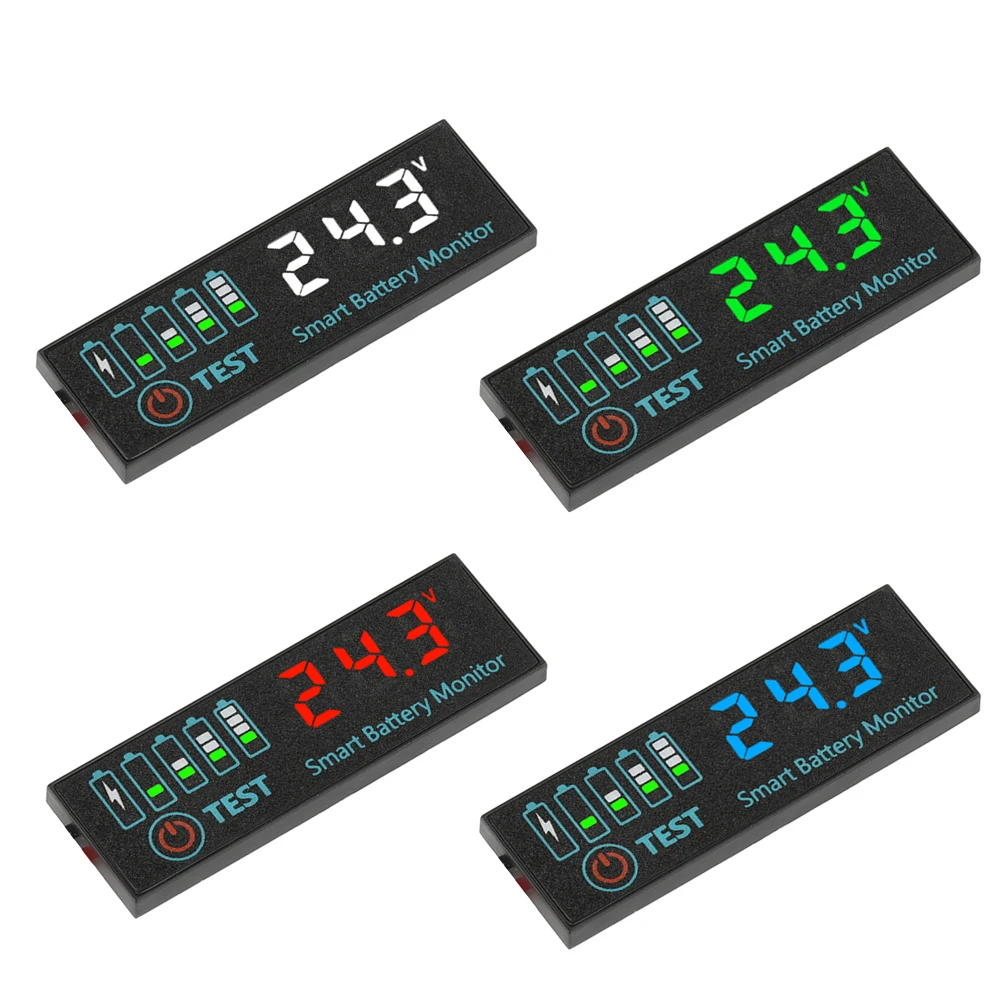 DC 7-55V Universal Battery Charge Indicator Panel LED Indicator Acid Battery Lithium Battery Voltage Charge Indicator