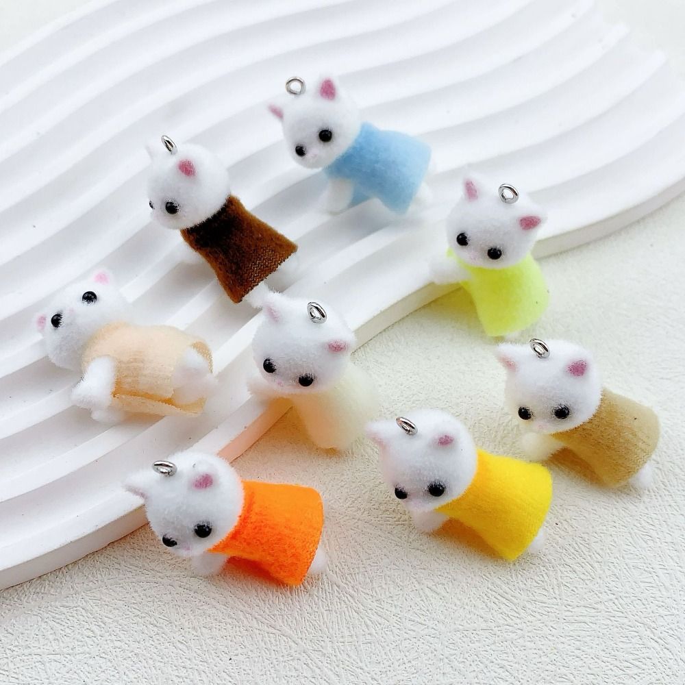 ชุดเดรสตัวการ์ตูนที่สร้างสรรค์ของแมวจี้น่ารัก3D พวงกุญแจแมวตุ๊กตาขนปุยของเล่นแมวสำหรับผู้ชายผู้หญิง