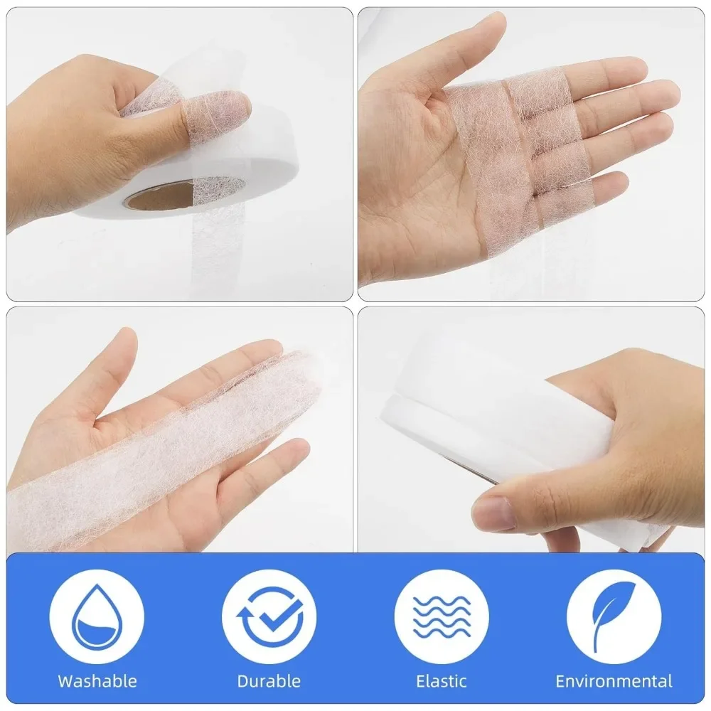Calças autoadesivas bainha fita de ferro diy jean roupas comprimento encurtar para chapéus roupas quente derreter fita dupla face ferramenta de costura