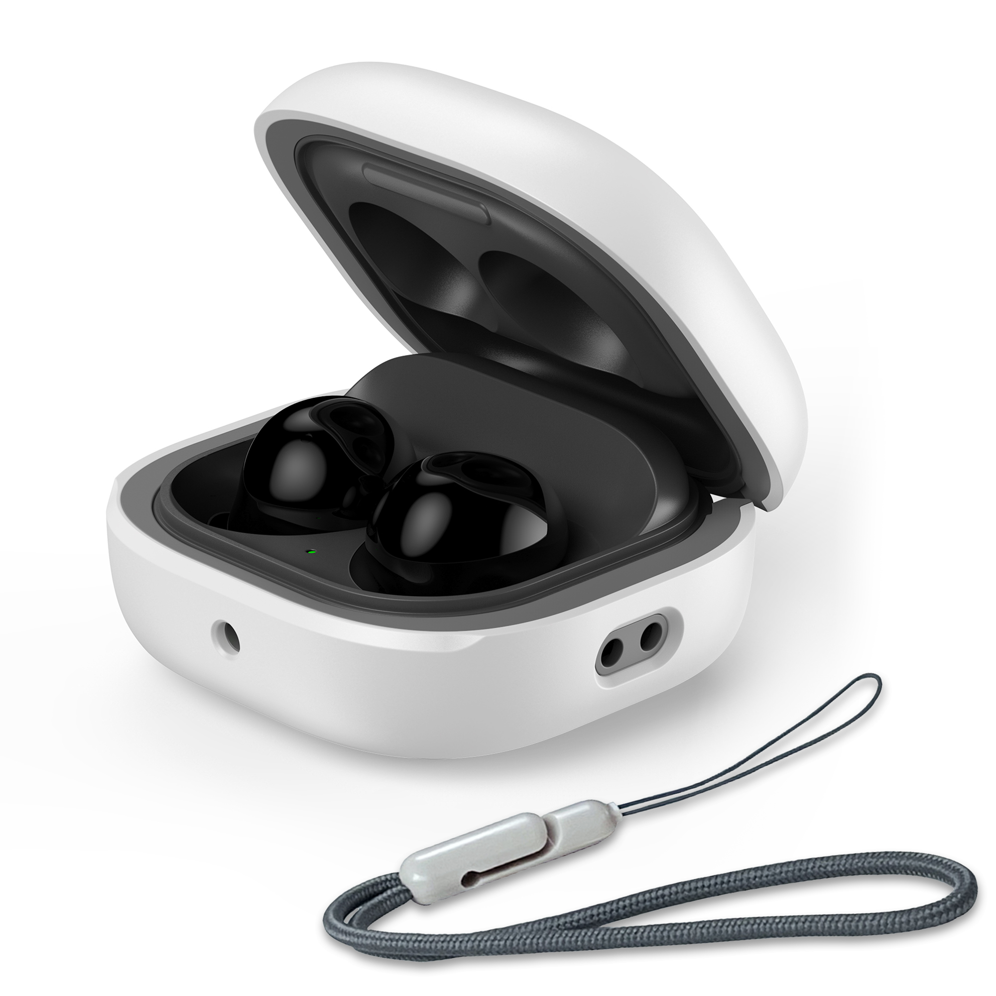 Schutzhülle für Samsung Galaxy Buds FE, Buds2 Pro, Buds2, Buds Live, Buds Pro Hülle, Hartschalenhülle mit Umhängeband