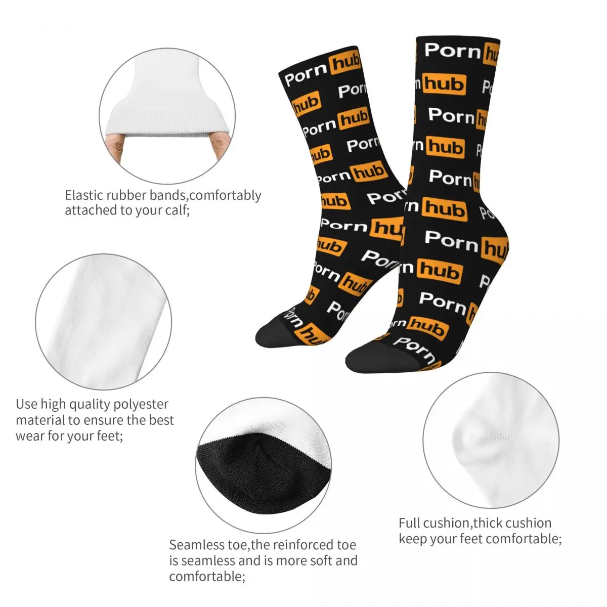Calcetines Porhub de otoño e invierno para hombre y mujer, calcetines de baloncesto transpirables