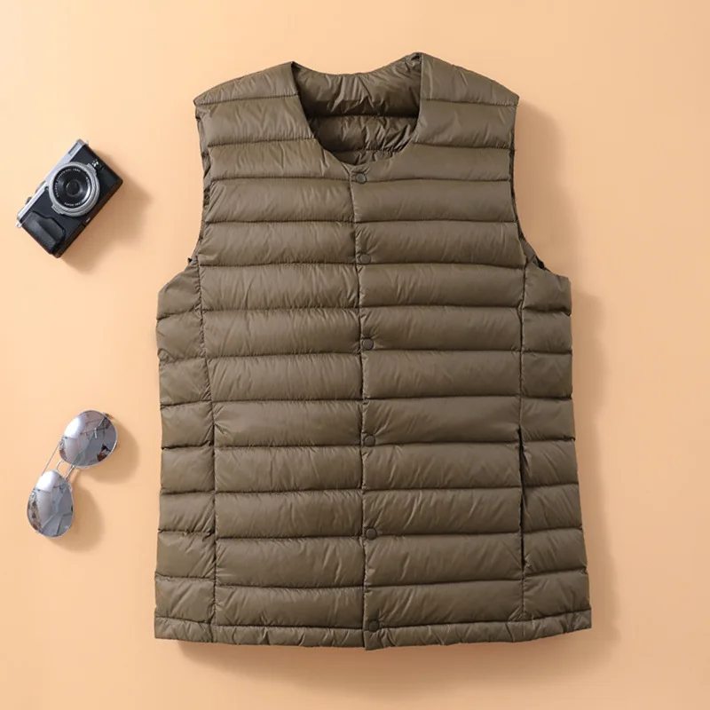 0-10 ℃ Mann tragbare weiße Enten Daunen Weste Mantel ultraleichte ärmellose Jacken 2024 Herbst Winter Mode Puffer Weste für Männer