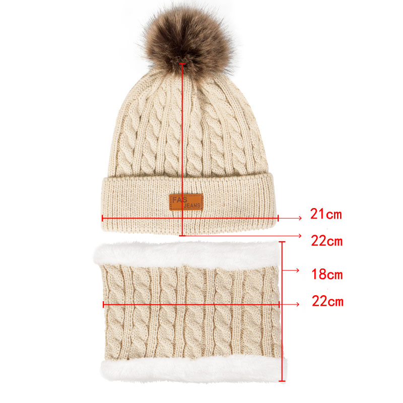 3 Stuks Winter Gebreide Muts Sjaal Handschoenen Set Voor Vrouwen Mannen Effen Kleur Motorkap Leuke Pompom Wollen Hoeden Warme Pluche sjaals Accessoires