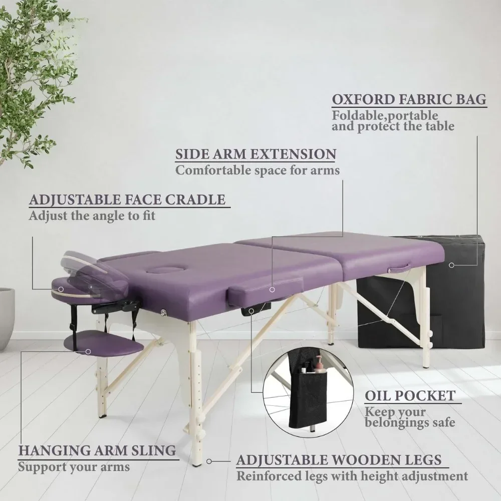 This Is APremium Memory Foam Massage Table,Foldable & Portable Massage Bed, Height Adjustable Spa Bed