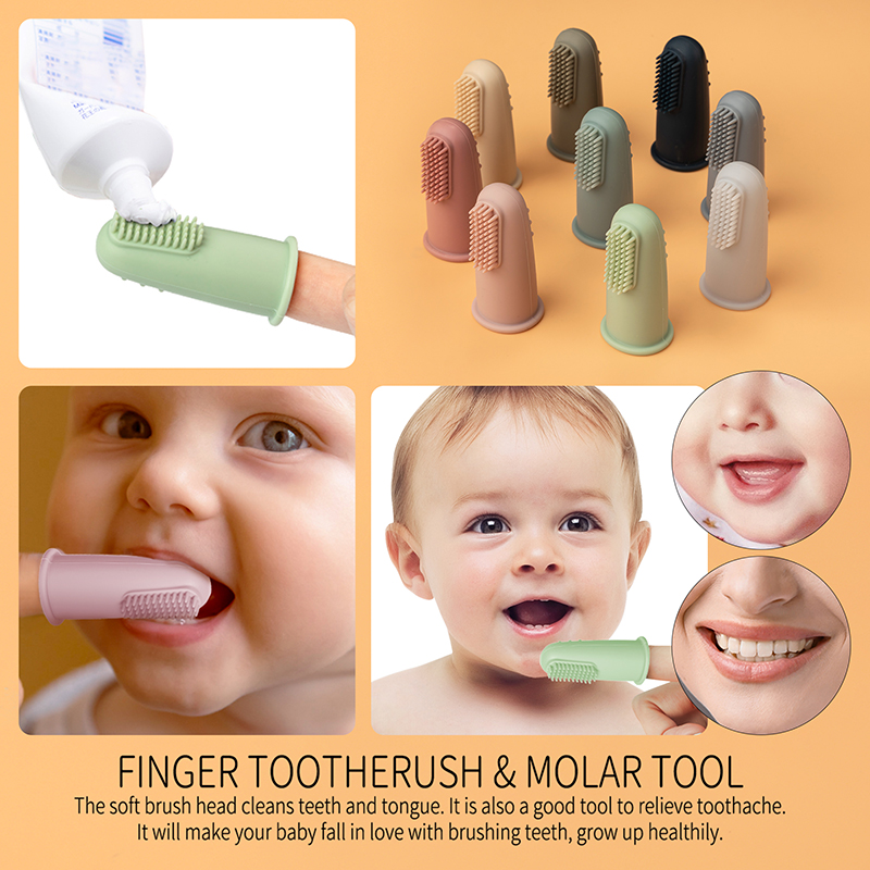 3 szt. Silikonowa szczoteczka do zębów dla dzieci dzieci zęby przezroczysty masaż miękka niemowlęca gumowa szczoteczka do czyszczenia Kid Dental Care szczoteczka do zębów