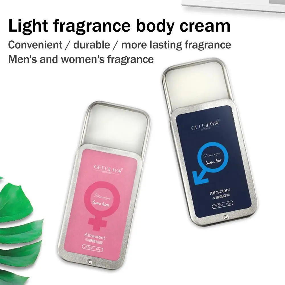 Bálsamo de Perfume de feromonas para el cuidado del cuerpo de mujer y hombre, fragancia de larga duración, 10g, Perfume portátil, desodorante, fragancia de Colonia