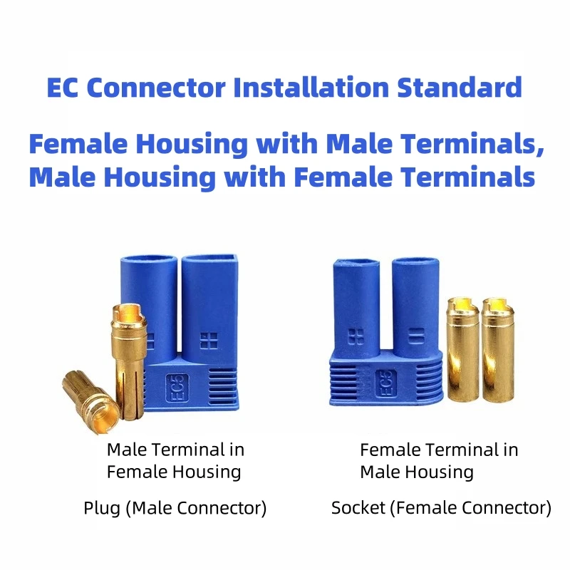 Hochverstärker-EC-Anschlüsse (10 A/25 A/50 A/100 A) – 500-V-Bananenstecker für Renndrohnen, FPV-Batterien – EC3 EC5 EC8
