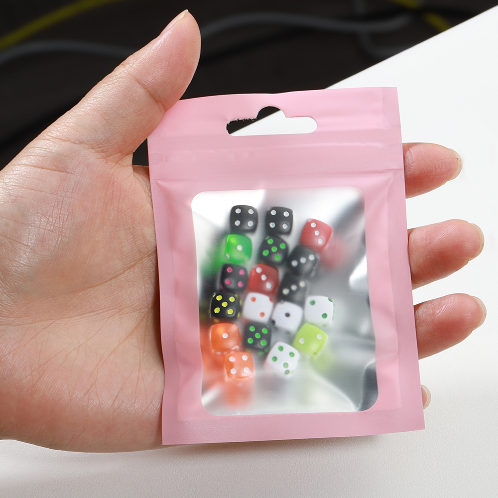 50 ชิ้นถุงพลาสติกที่มีสีสันนํากลับมาใช้ใหม่ยูรีเทนถุงซิปสําหรับเครื่องประดับของขวัญอาหารหัตถกรรมอุปกรณ์เสริมบรรจุกระเป๋า