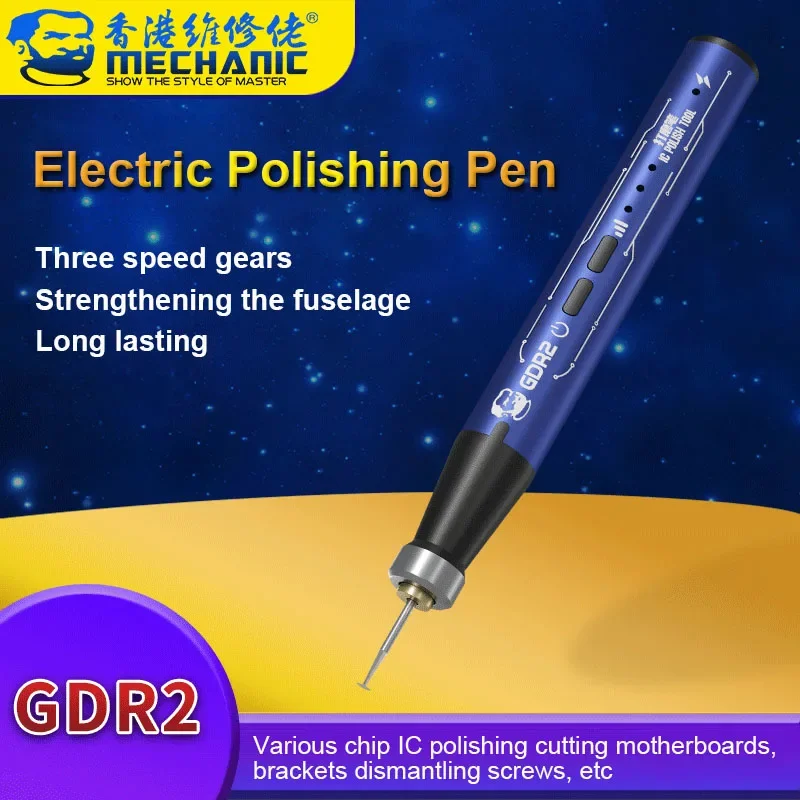 Caneta de polimento multifuncional mecânica gdr2, para reparo de celular, chip ic elétrico, cpu, perfuração, corte, gravura, polidor