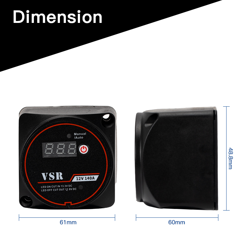 DaierTek スマートデュアルバッテリースマートアイソレータ 12V 140A デジタル電圧感応リレー VSR 分割充電キャンピングカー RV