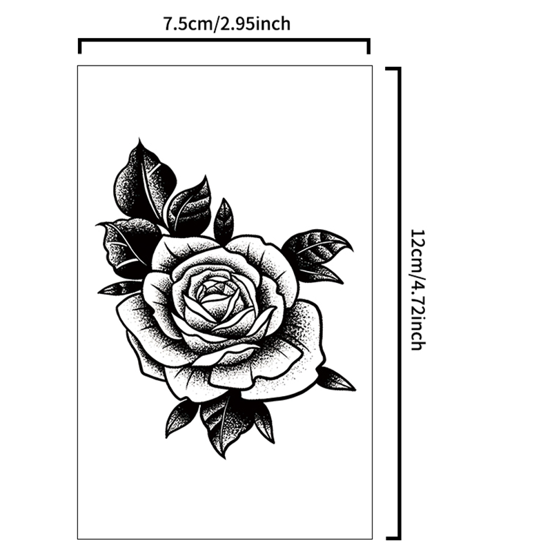 1 pegatinas de tatuaje temporal impermeables de color rosa, resistentes al agua de larga duración para una a dos semanas, adecuadas para pecho, brazo, pierna.