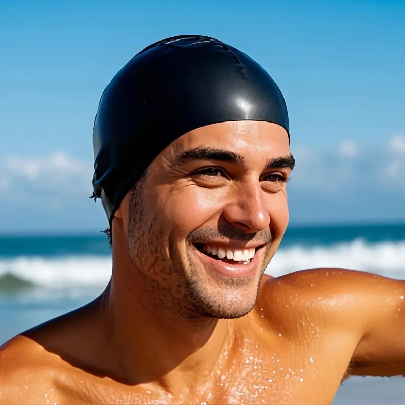 Bonnet de bain en Silicone unisexe pour adultes, imperméable, antidérapant, pour piscine, élastique, pour cheveux longs et courts