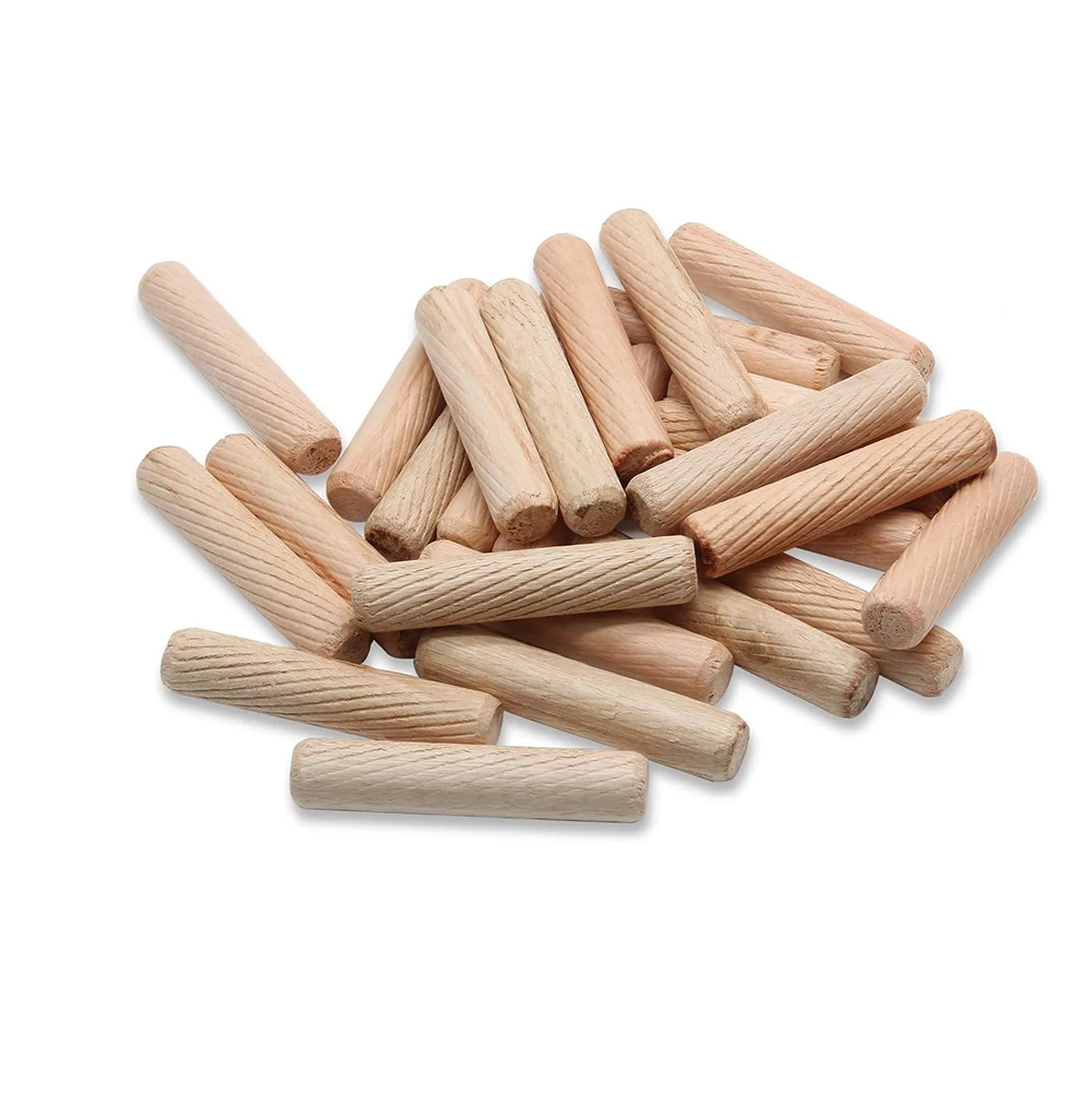 50pcs/pack Round Wooden Dowel Pins 6*40mm 8*40mm 10*40mm Cabinet Drawer Round Fluted DIY Woodworking for Dowel Jigs drill