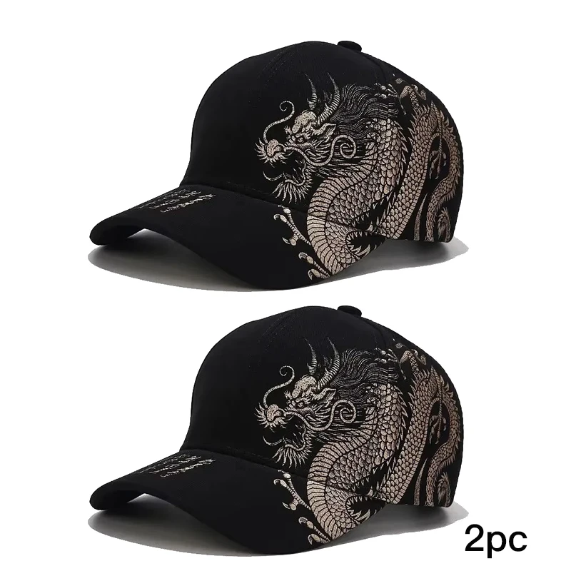 Chapéu de beisebol estilo dragão chinês para homens e mulheres, versátil boné de maré nacional, hip hop, hip hop, skate, legal
