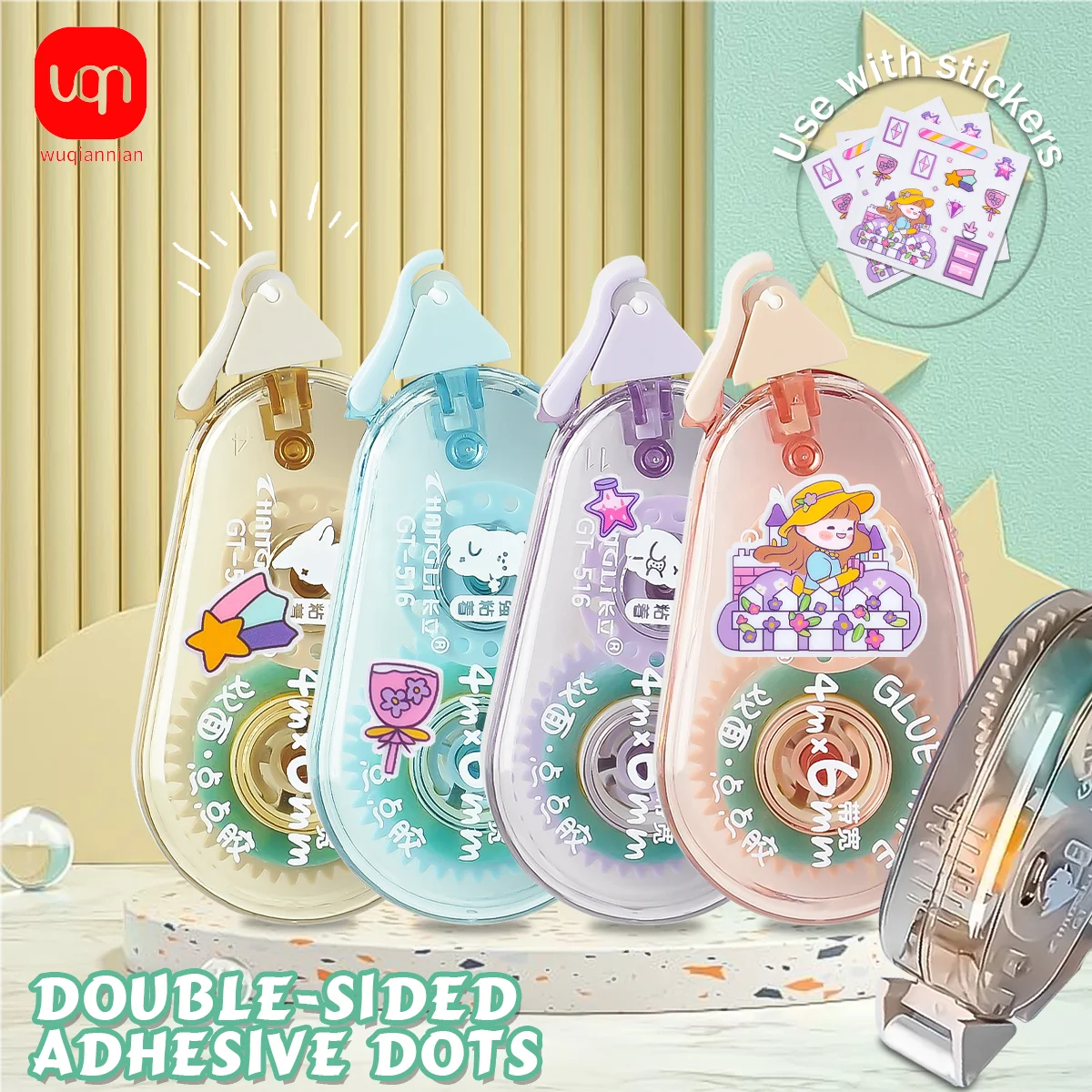 WQN-4PCS 0.23 "x 157" เทปจ่ายสองหน้า, สมุดภาพเทปสองหน้าแบบใสที่แข็งแกร่งและทนทาน