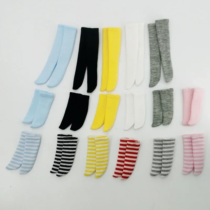 Zapatos de muñeca Blythe, botas, Legging para muñeca Azone Sock OB23 OB24, Media de encaje blanco y negro
