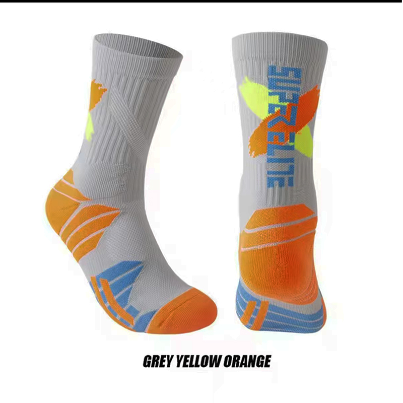 Chaussettes de basket-ball pratiques professionnelles pour hommes, Tube haut, fond de serviette contrasté, épaissi, absorption des chocs, chaussettes de football pour femmes