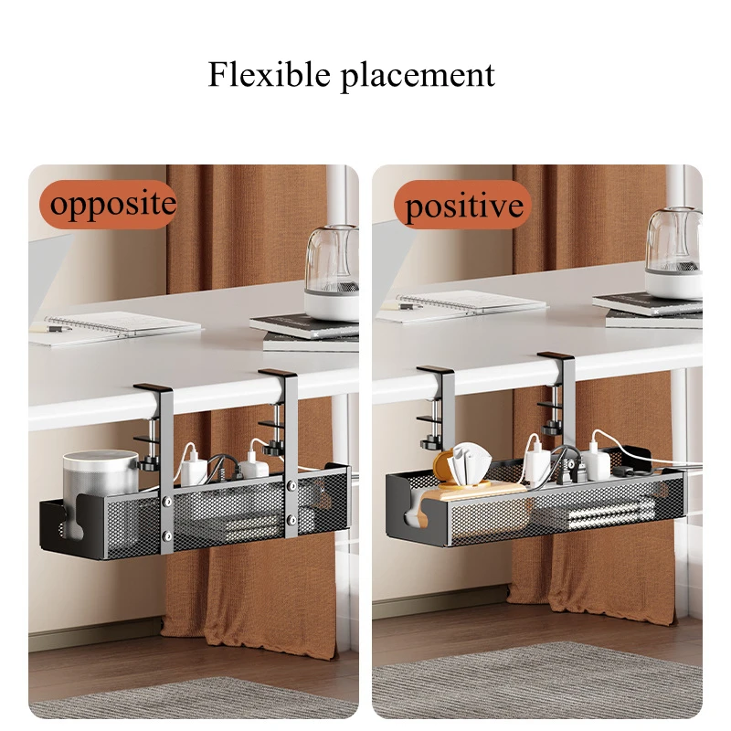 1 Stück Kabelmanagement-Tablett unter dem Schreibtisch, kein Bohren, Stahl-Schreibtisch-Kabel-Organizer, Kabelmanagement-Tablett, Kabelmanagement-Rack