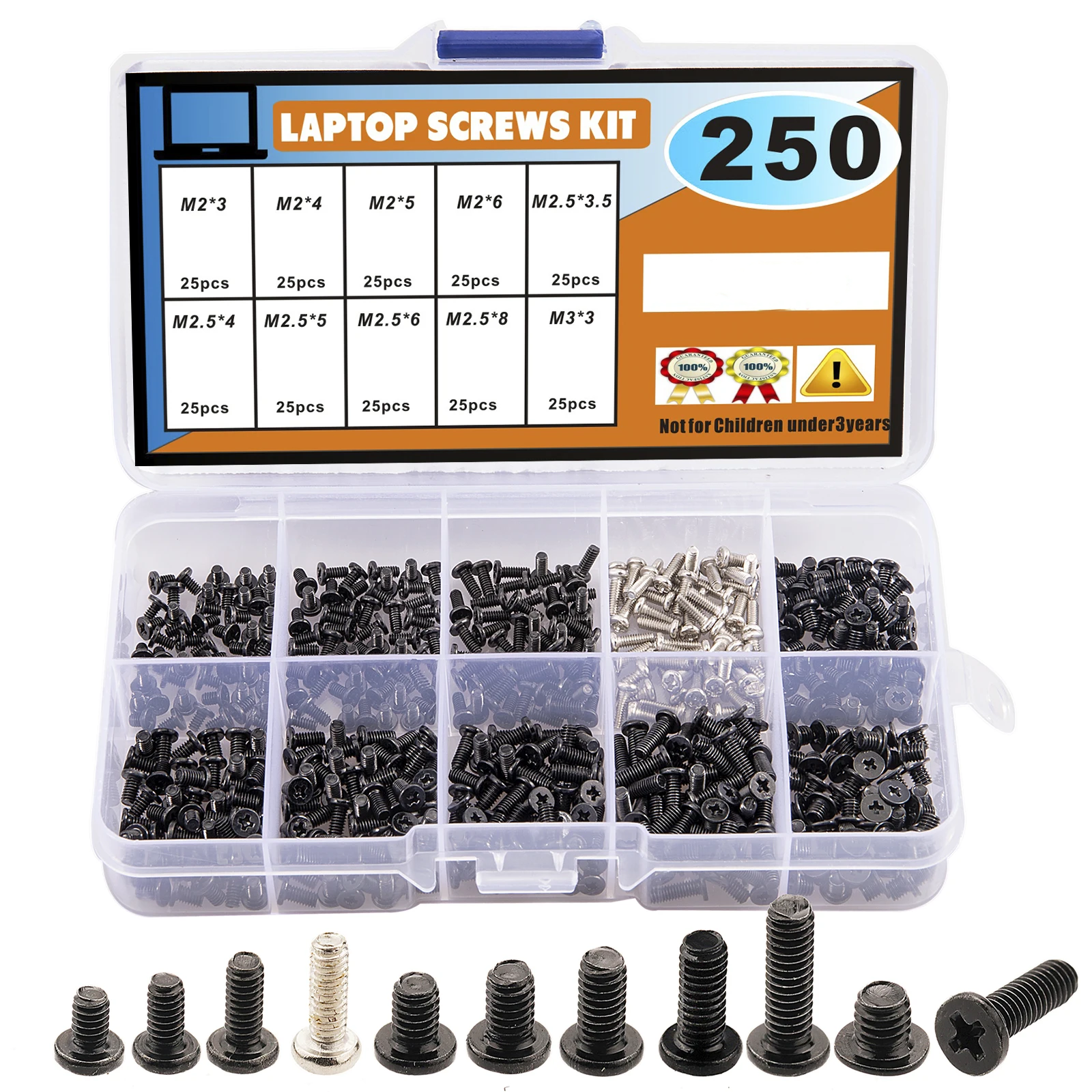Juego de tornillos M2 M2.5 M3, kit de tornillos para computadora portátil para reparación electrónica IBM HP Dell Lenovo Samsung Sony Toshiba Gateway Acer