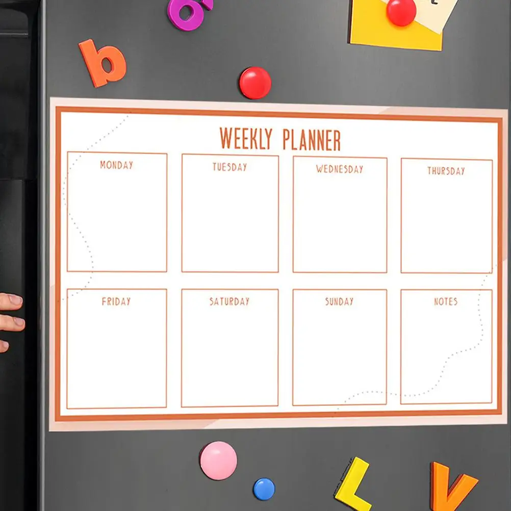Whiteboard Stickers Daily Schedule Days of The Week for Label Labels Grid Repeatedly Erase Dry Erasable Blackboard Magnetic