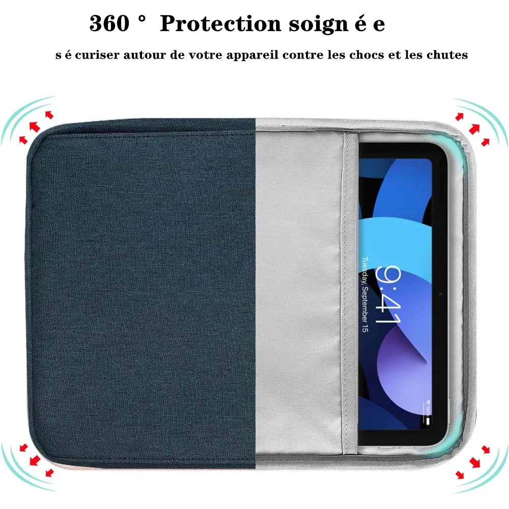 Pochette pour tablette en poudre, sac pour iPad Pro 12, 9, 11, iPad 10e, Air 5, 4, 3, 10.9, 10.2 pouces, 9e, 8e, 7e génération, 2021, 2022