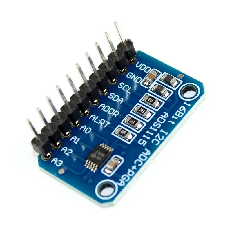 ADS1115 Ultrakleines 16-Bit-Präzisions-Analog-Digital-Wandler ADC-Entwicklungsplatinenmodul 4 Kanäle