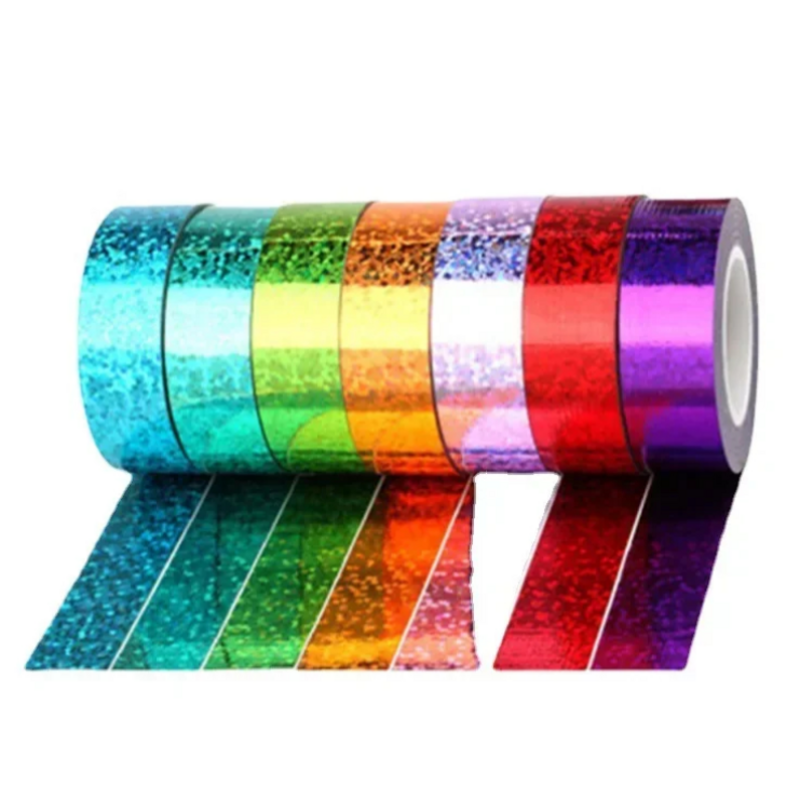 BOPP เทปสีทองสีแดงสีดํา Silver Dot พรมเทป Aluminized เทปฟิล์มเครื่องเขียนสติกเกอร์สํานักงาน