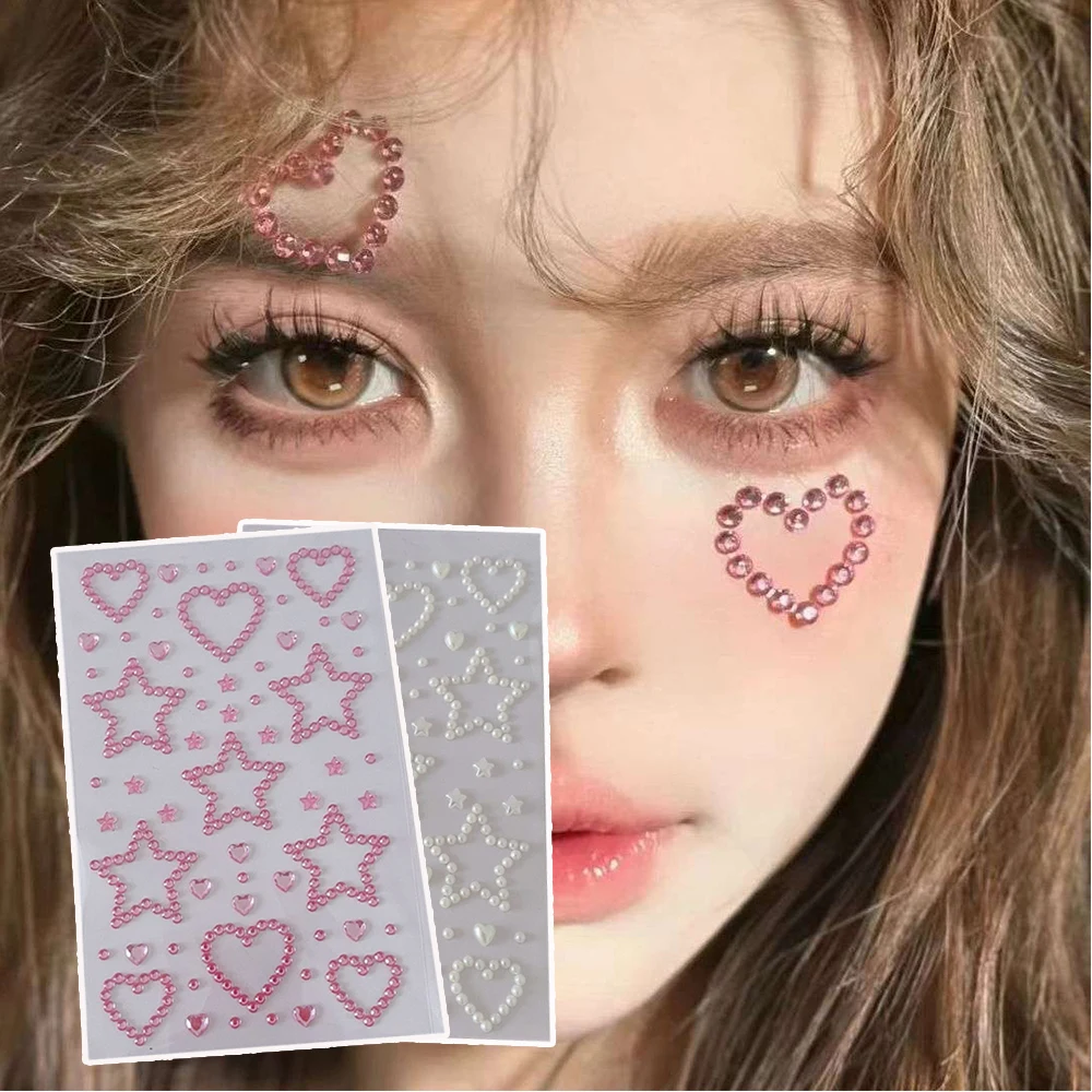 3D スターハートアクリルクリスタルステッカー子供 DIY 装飾自己粘着宝石工芸品キラキララインストーンステッカー女の子ギフト