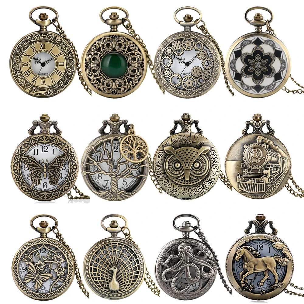 Heiße Vintage Quarz Analog Taschenuhr Geschenk Unisex Arabischen Ziffern Zifferblatt Retro Anhänger Halskette Anhänger Uhr Frauen Zeitmesser