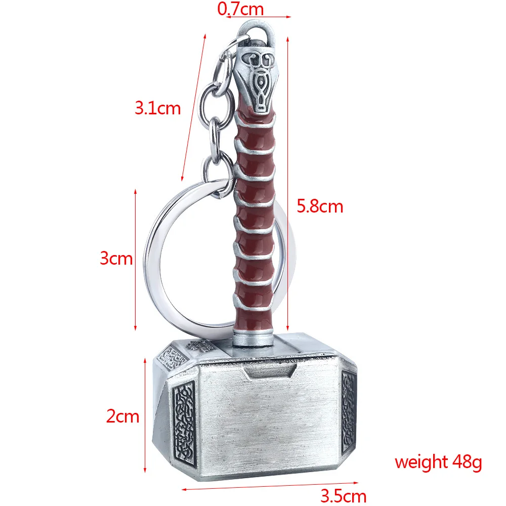 Thor Hammer Metall Schlüsselanhänger Film Schmuck Schlüsselanhänger Cosplay Prop Schlüsselhalter für Fans Tasche Ornament Auto Anhänger Geschenk