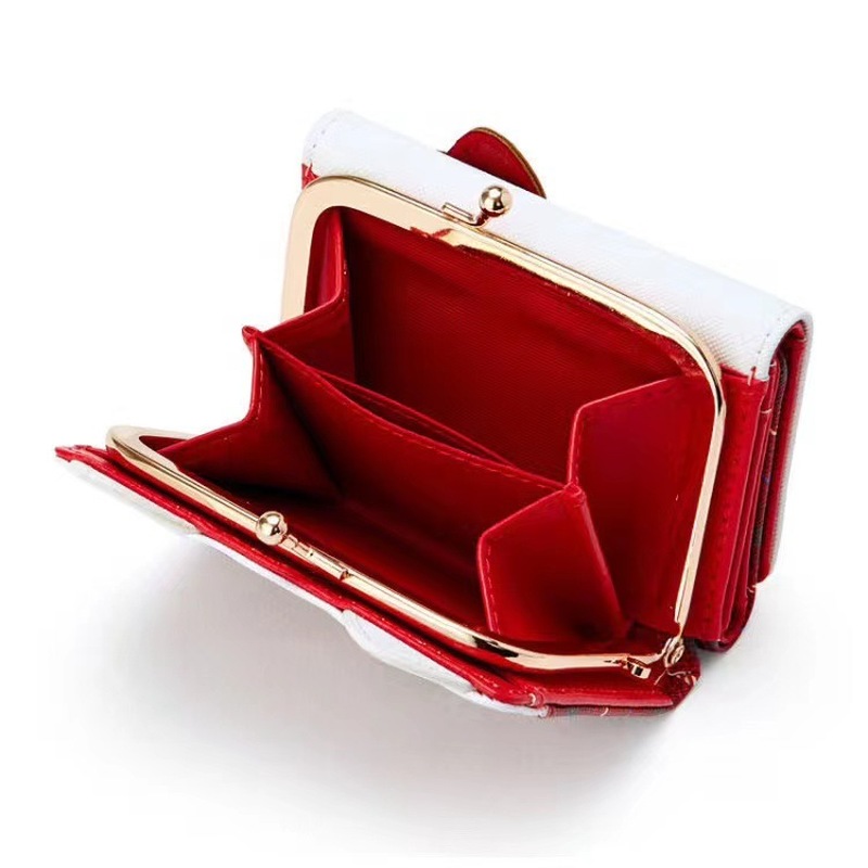 Nueva cartera bonita de dibujos animados de Sanrio Hello Kitty, nueva cartera para mujer, cartera rosa japonesa con corazón de Jade Guigou, cartera con cierre corto, tarjetero